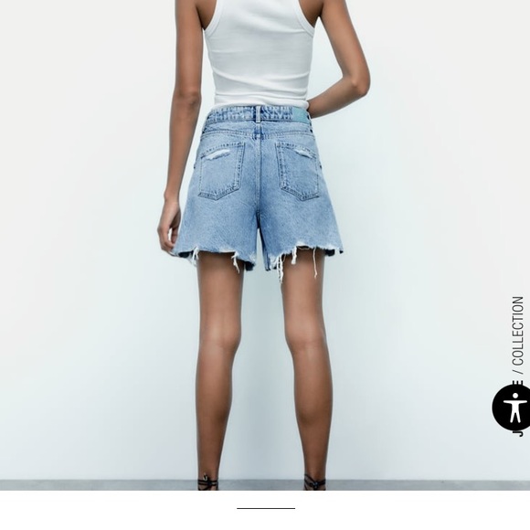 ZARA New Women’s High Rise Jean Shorts - Picture 2 of 8